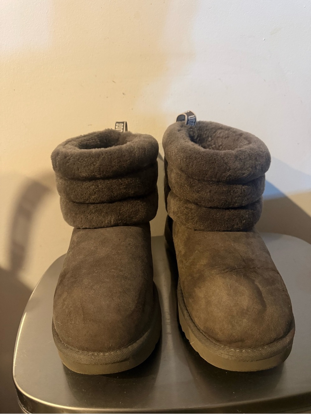 UGG CLASSIC MINI FLUFF quilted boots size 9